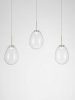 Lampa wisząca wielopunktowa LED srebrna owalna szklana minimalistyczna uniwersalna Luces Exclusivas